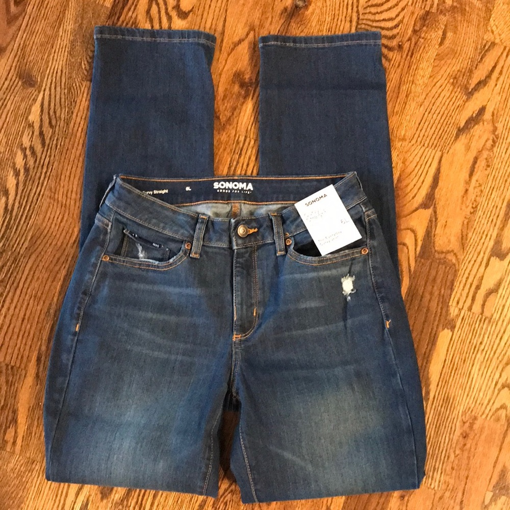 Sonoma Curvy Straight High Rise Jeans